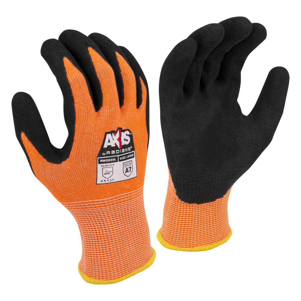 RWG559 AXIS™ Cut Protection Level A7 Sandy Nitrile Coated Glove - Size L