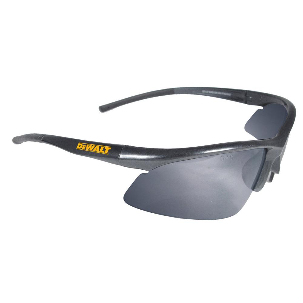 DPG51 Radius™ Safety Glass - Black Frame - Silver Mirror Lens