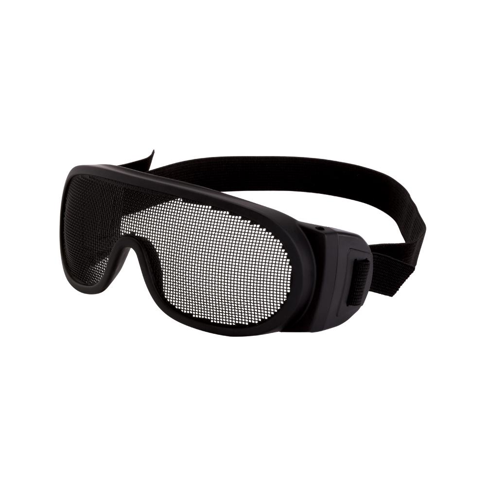 Wire Mesh Over the Glass Safety Eyewear - Black Frame - Wire Mesh Lens - Black Elastic Strap