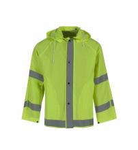 Radians 10182-01-1-HLI-L - 1820J Econo-Viz Jacket with Snap-On Hood and Reflective Tape - Hi-Vis Lime - Size L