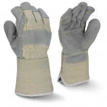 Radians RWG3400WDPGL - RWG3400W Side Split Gray Cowhide Leather Double Palm Glove with Gauntlet Cuff - Size L