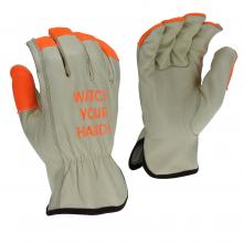 Radians RWG4221HVM - RWG4221HV High Visibility Standard Grain Cowhide Leather Driver - Size M