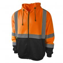Radians SJ01B-3ZOS-M - SJ01B-3 Class 3 Color Blocked Hooded Zippered Sweatshirt - Orange - Size M