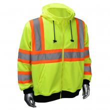 Radians SJ01X-2PGS-4X - SJ01X-2 Class 3 Hooded Zipper Sweatshirt X-Back - Hi Vis Green - Size 4X