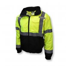 Radians SJ110B-3ZGS-4X - SJ110B Class 3 Two-in-One High Visibility Bomber Safety Jacket - Green/Black Bottom - Size 4X