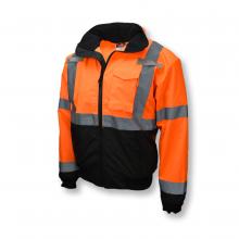 Radians SJ110B-3ZOS-XL - SJ110B Class 3 Two-in-One High Visibility Bomber Safety Jacket - Orange/Black Bottom - Size XL