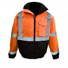 Radians SJ11QB-3ZOS-XL - SJ11QB Class3 High Visibility Weatherproof Bomber Jacket with Quilted Built-in Liner - Orange - Size