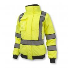 Radians SJ930-3ZGW-XL - SJ930-3ZGW Women's Class 3 Quilted Bomber Jacket - Green - Size XL