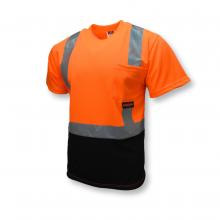 Radians ST11B-2POS-4X - ST11B Type R Class 2 Short Sleeve Black Bottom T-Shirt - Orange/Black - Size 4X