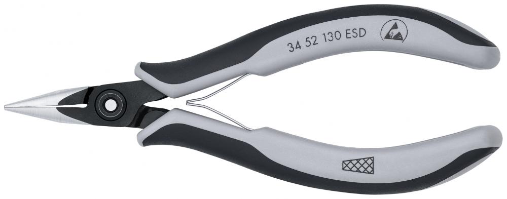 5 1/4&#34; Electronics Pliers-Half Round Tips, Cross-Hatched, ESD Handles