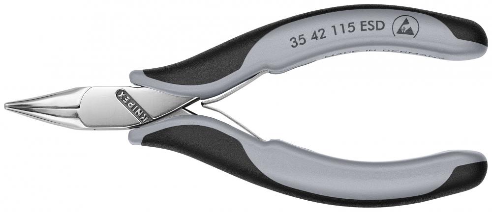 4 1/2&#34; Electronics 45° Angled Pliers-Half Round Tips, ESD Handles