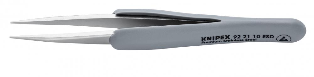 5 1/4&#34; Premium Stainless Steel Precision Tweezers-Pointed Tips-ESD Rubber Handles