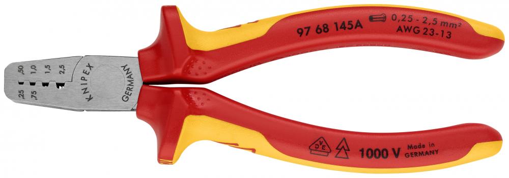 5 3/4&#34; Crimping Pliers for Wire Ferrules-1000V Insulated