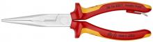 Knipex Tools 26 16 200 T - 8" Long Nose Pliers with Cutter-1000V Insulated-Tethered Attachment