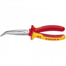 Knipex Tools 26 28 200 SBA - 8" Long Nose 40° Angled Pliers with Cutter-1000V Insulated
