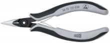 Knipex Tools 34 52 130 ESD - 5 1/4" Electronics Pliers-Half Round Tips, Cross-Hatched, ESD Handles