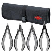 Knipex Tools 9K 00 80 10 US - 4 Pc Electronics Pliers Set in a Tool Roll