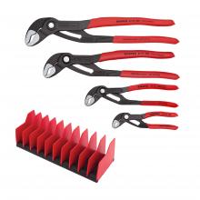 Knipex Tools 9K 00 80 138 US - 4 Pc Cobra® Pliers Set with 10 Pc Tool Holder