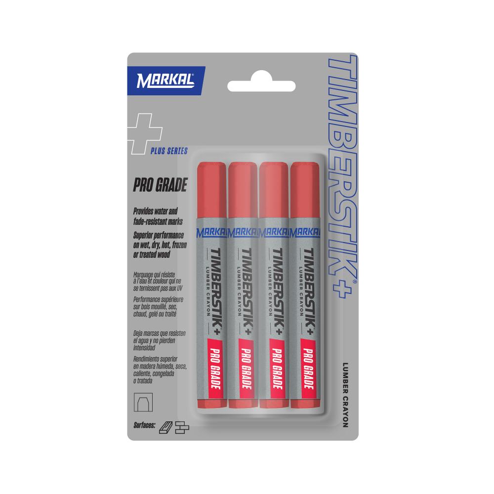 Timberstik®+ Pro Grade Lumber Crayons Carded 4-pack, Red