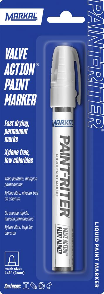 Paint-Riter® Valve Action Liquid Paint Marker - Carded, White
