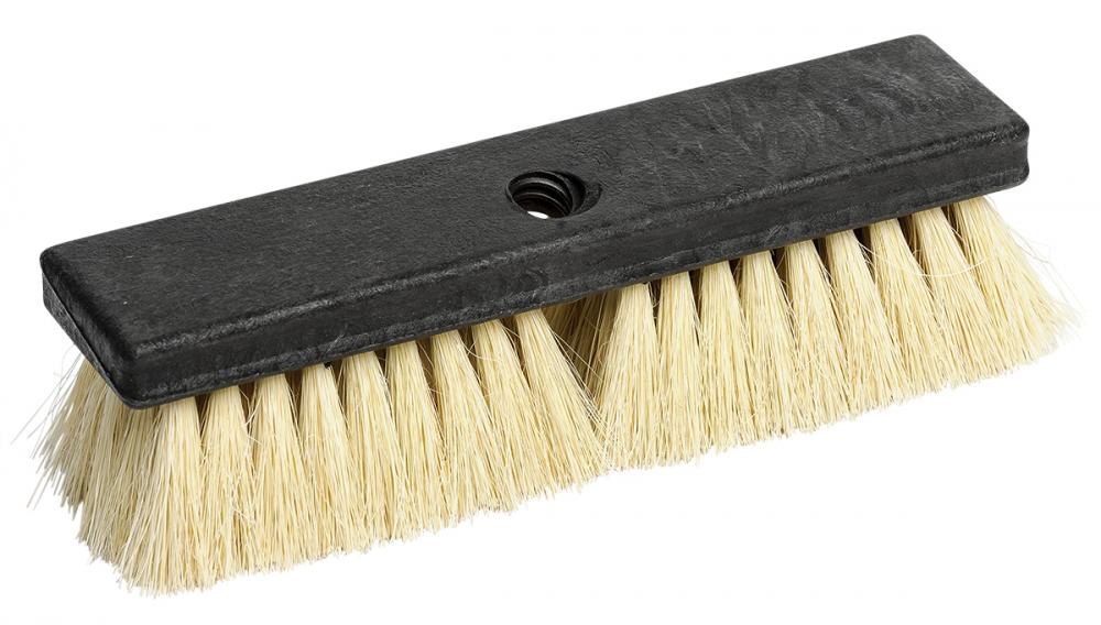 10&#34; White Tampico Scrubbing Brush w/threaded hole Plastic Block