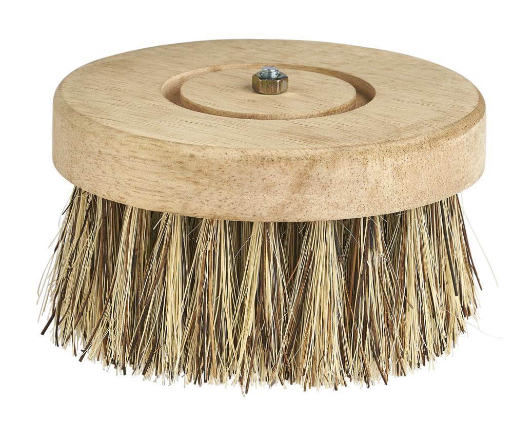 BullDog Bolt Round scrub brush- Union fiber Block 5-1/4&#34; round trim length 2.5&#34;