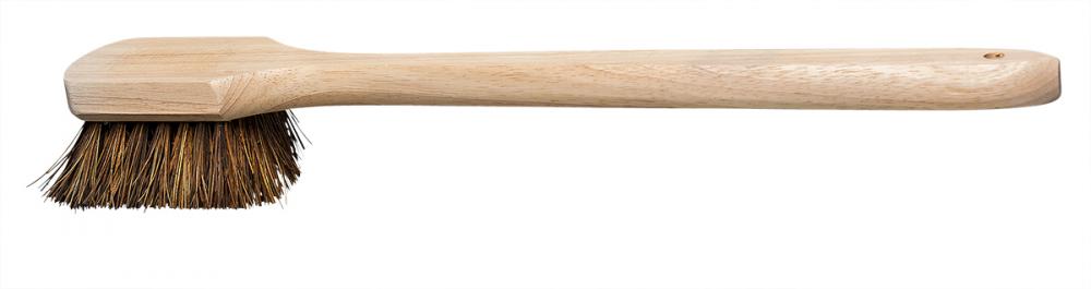 Long Handle Pot Brush - Wood Block Bassine Fibre