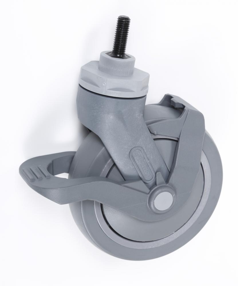 125Mm Rubber Wheel With Brake -(These Wheels Allow You To Use The Foot Pedal For