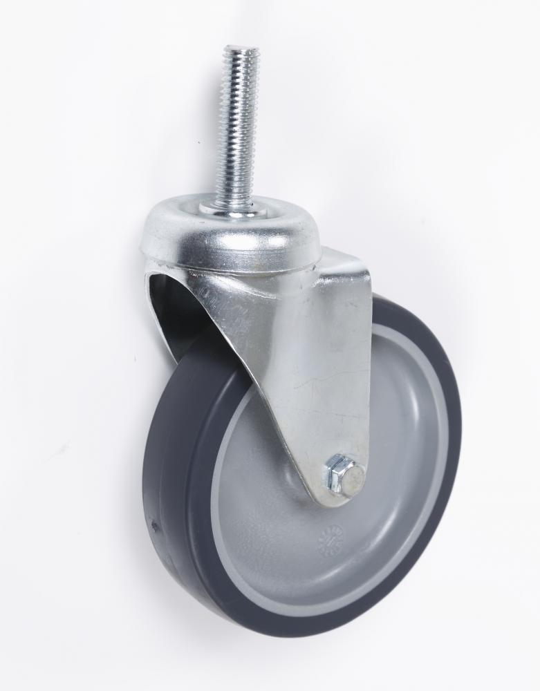 100 mm. rubber wheel (metal fork) NO brake.