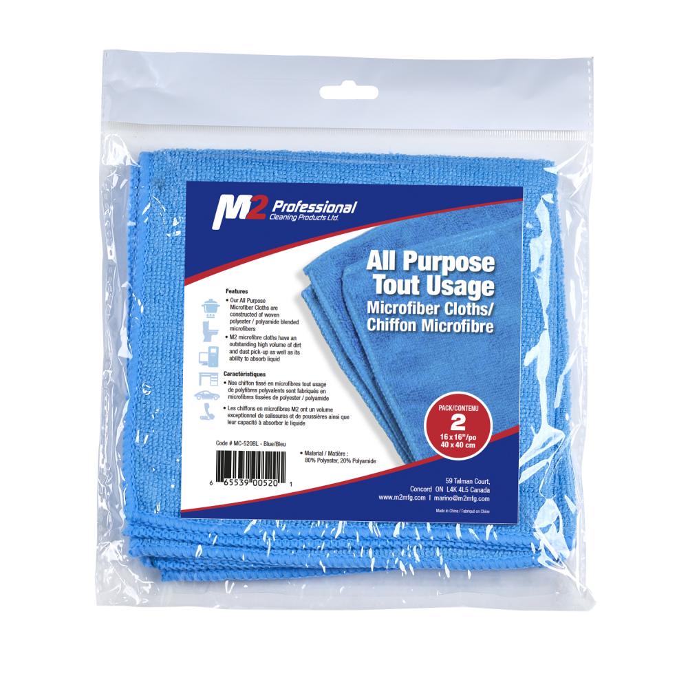 MicroCloth–all purpose(blue)40x40cm/16&#34;x16&#34; 2/bag