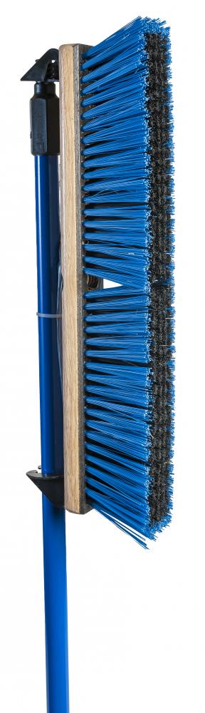 SideClipped PET fiber Blue Black–Medium Stiff w/48&#34; HD Metal handle w/Brace 14&#34;