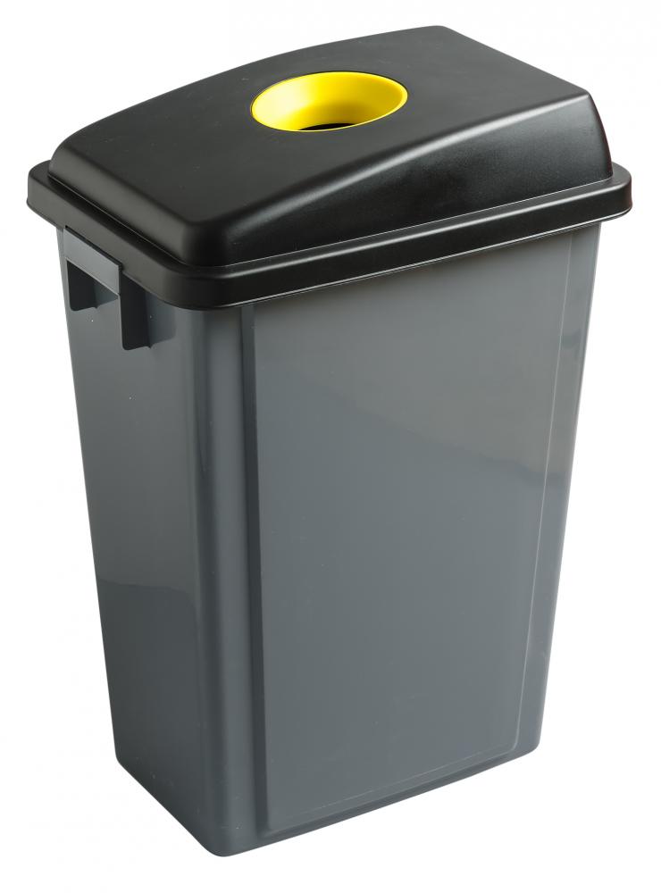 T-Rex Waste Bin Lid Round Yellow Slot (Cans/Bottles)