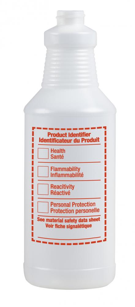 Round bottle with WHMIS label 24oz-28/400