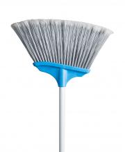 M2 BA-3200-1 - 12" Vortex Angle broom W 48" Metal Handle BabyBlue Block/Grey Stiff Britles Whit
