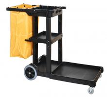 M2 CA-M3000 - Extra Large Janitor Cart -Black w/Zipper bag