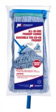 M2 HW-PC-90020 - ProMop Combo Med Blue Looped Mop w/ Metal 60" Handle