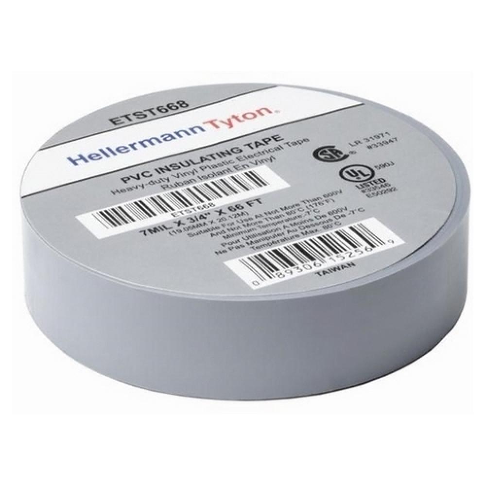 Electrical Tape, .75&#34; x 66&#39; Roll, 7.0 mil Thick, PVC, Gray,