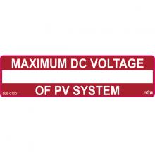 HellermannTyton 596-01009 - Solar Label, Printable, MAXIMUM DC VOLTAGE LABEL, 3.75" X 1.