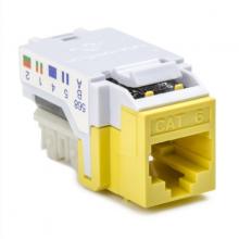 HellermannTyton RJ45FC6-YEL - Category 6 Modular Keystone Jack, Plenum Rated, Yellow, 1/pk