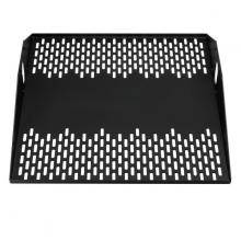 HellermannTyton T19X195CWV - Vented Center Weight Equipment Shelf, 2U, Steel, Black, 1/bo