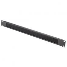 HellermannTyton TBP1UPB - Blank Rack Panel with Pass-thru Brush, 1U, Steel, Black, 1/b